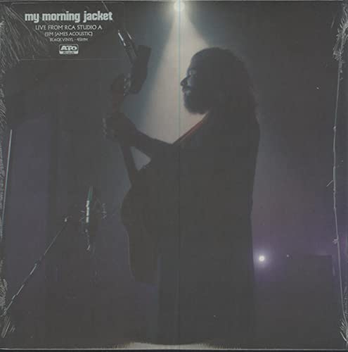 Vinyl record cover: silhouette of Jim James playing acoustic guitar.