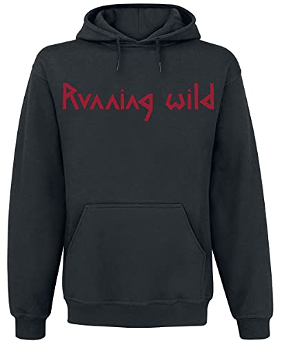 Running Wild Under Jolly Roger (Crossbones) Men Hooded Sweater Black L