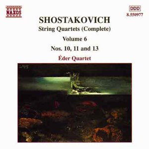 CD cover for Shostakovich string quartets, featuring abstract dark imagery.