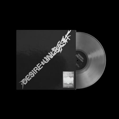 Enhypen “Desire : Unleash” vinyl record with black and white cover art.