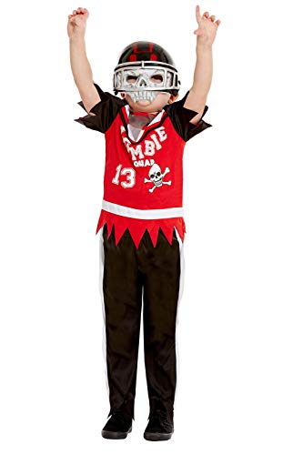 Smiffys 51070L Zombie Football Player Costume, Boys, Red, L - Age 10-12 years