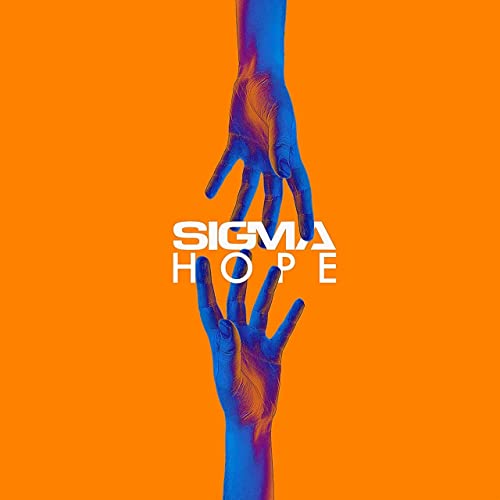 Sigma “Hope” vinyl cover: two blue hands reaching toward each other.
