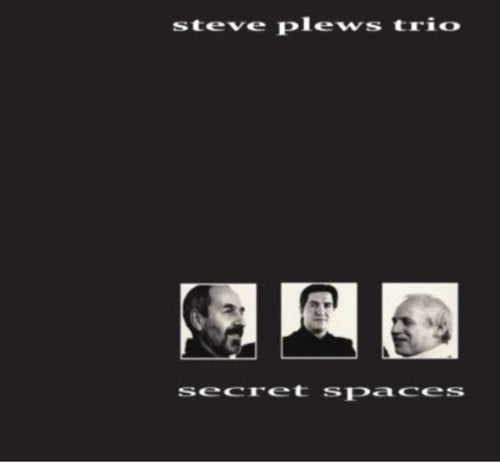 CD cover for Steve Plews Trio’s “Secret Spaces” featuring three portraits.