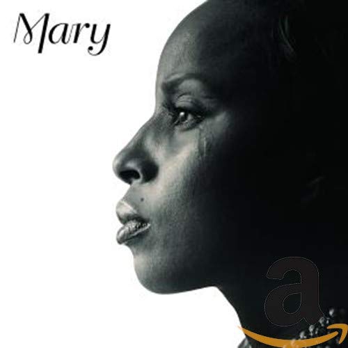 Black and white portrait of Mary J. Blige on CD cover.