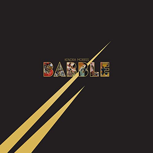 CD cover for Kendra Morris’ “Babble” with gold lines and text.