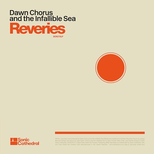 Vinyl record cover: beige background, red text “Reveries” and a large red circle.