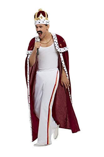 Smiffys 50938M Officially Licensed Queen Deluxe Royal Costume, Men, Red, M - Size 38"-40"
