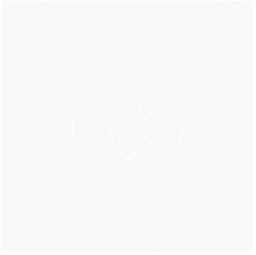 Cream background with two overlapping, thin white circles.