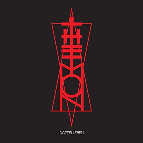 Red geometric design on black background, album cover for "Doppelleben" CD.