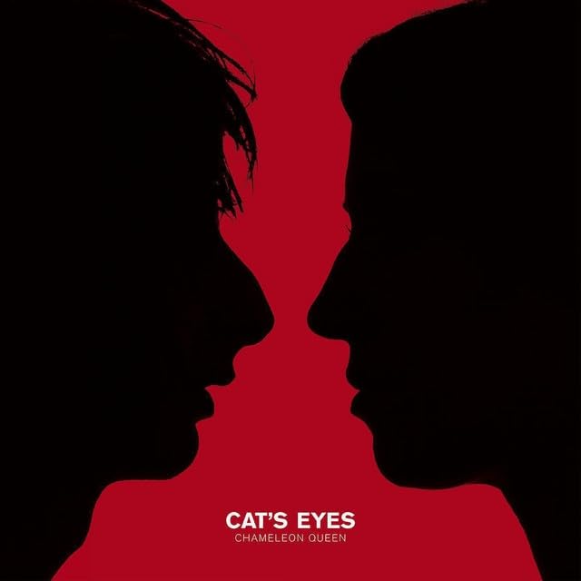 Silhouettes of two faces against a red background with album title text.