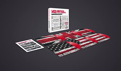 Life Moves Pretty Fast vinyl box set with red records and printed inserts.