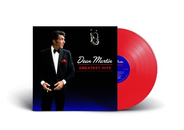 Dean Martin Greatest Hits album cover with a red vinyl record next to it.