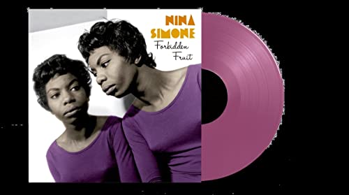 Nina Simone portrait album cover with a pink vinyl record.