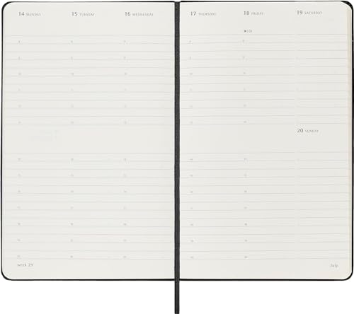 Moleskine 2025 12-Month Weekly Vertical Large Hardcover Notebook: Black
