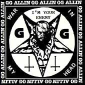 CD cover for G.G. Allin, featuring a pentagram and distorted face.