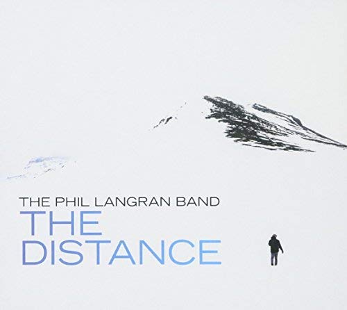 CD cover for “The Distance” by The Phil Langran Band, mountains, lone figure.