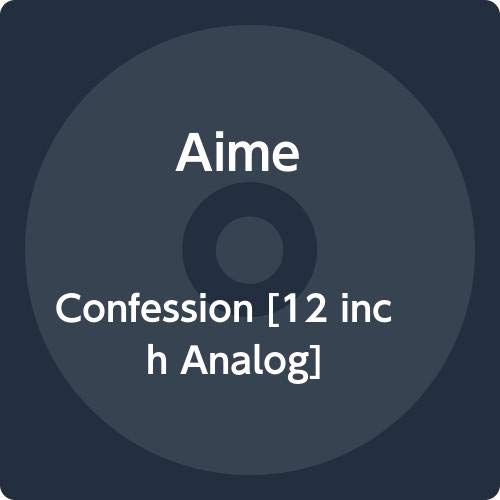 Dark blue vinyl record label with white text: "Aime - Confession".