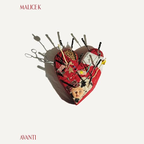 Album cover for Malice K’s “Avanti” featuring a pierced, patterned heart.