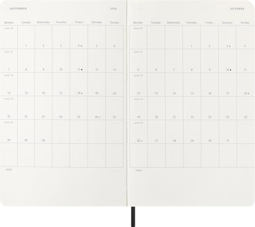 Moleskine Precious & Ethical 2026 12-Month Weekly Large Hardcover Notebook in Box: Mamba Black