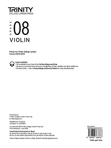Trinity College London Violin Exam Pieces 2020-2023: Grade 8 (Violin Part Only)