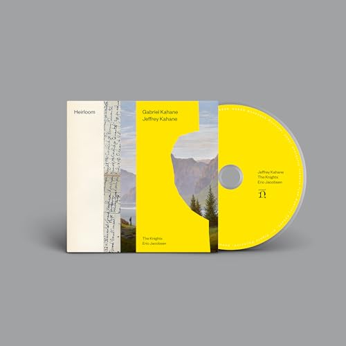 CD case for “Gabriel Kahane: Heirloom” with yellow and landscape imagery.