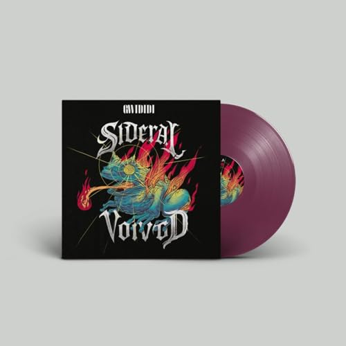 Vinyl record with colorful artwork of a dragon breathing fire.