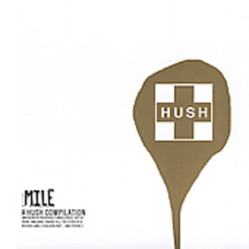 CD cover: brown location pin with a white cross and "HUSH" text.
