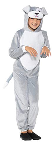 Smiffy's Dog Costume, Grey, M - Age 7-9 years