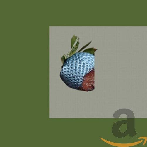 CD cover featuring a close-up, stylized image of a blue strawberry.