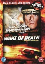 DVD cover for “Second In Command / Wake Of Death” featuring Jean-Claude Van Damme.