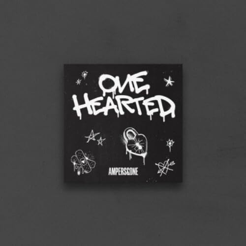 Black album cover with white text, a broken heart, and star doodles.