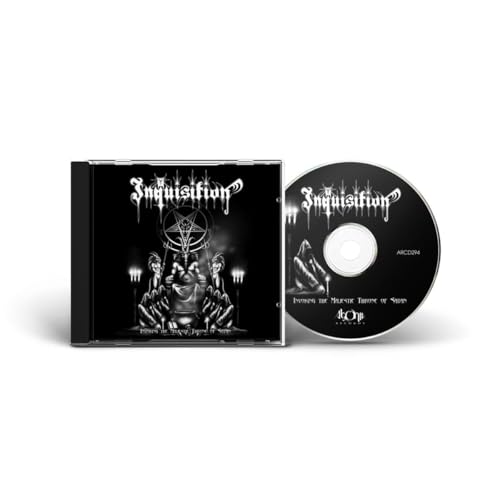 Black CD case and disc with gothic lettering and pentagram imagery.
