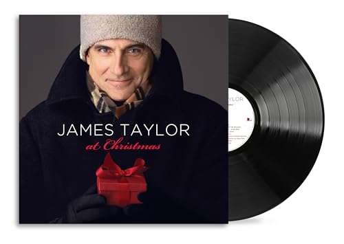 James Taylor album cover and vinyl record, Christmas theme.