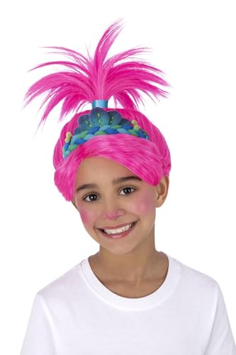 Smiffys 81052 Trolls Band Together Poppy Wig, Girls, Pink & Blue, One Size