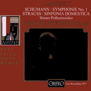 CD cover for Schumann’s Symphony No. 1, featuring a portrait and abstract art.
