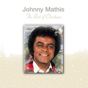 Johnny Mathis Christmas CD cover with portrait and snowy background.