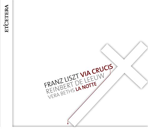 CD cover: white cross on red background, text "Via Crucis" and composers’ names.