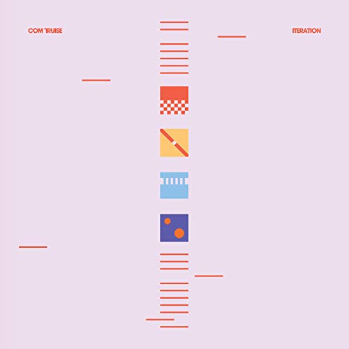 Album cover for Com Truise’s “ITERATION” featuring geometric shapes on lilac.