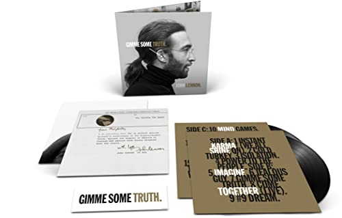 John Lennon “Gimme Some Truth” vinyl record packaging with portrait and inserts.