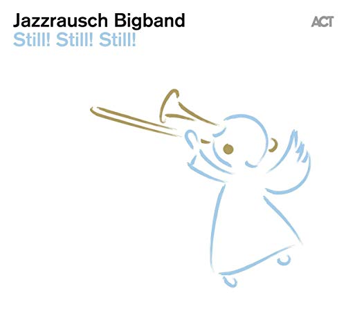 CD cover: Line art of an angel playing a golden trumpet.