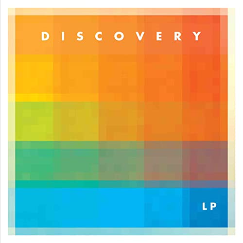 Square album cover with colorful geometric blocks and "Discovery" text.