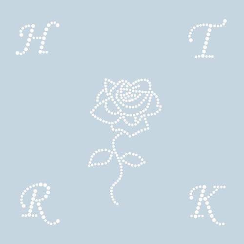 Light blue album cover with a rhinestone rose and letters “HTRK”.