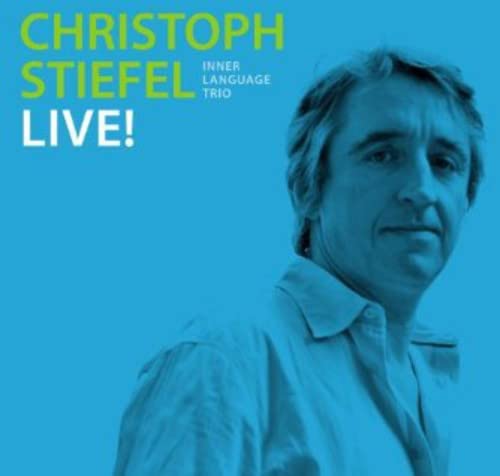 CD cover featuring a portrait of musician Christoph Stiefel on blue background.