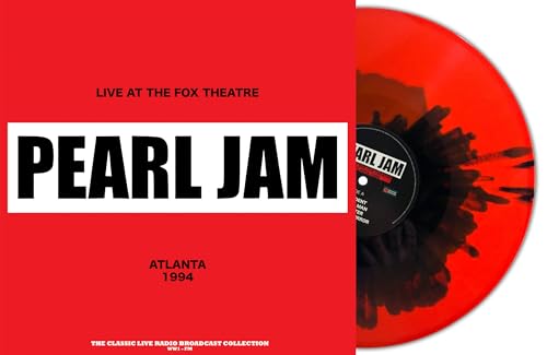 Pearl Jam "Live at the Fox Theatre 1994" red and black splatter vinyl record.