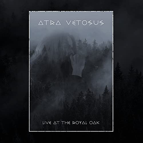 CD cover: misty forest scene with a figure and band name Atra Vetosus.