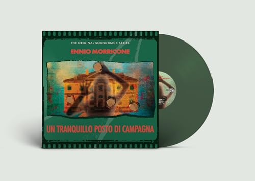 Green vinyl record and cover art for Ennio Morricone’s soundtrack.