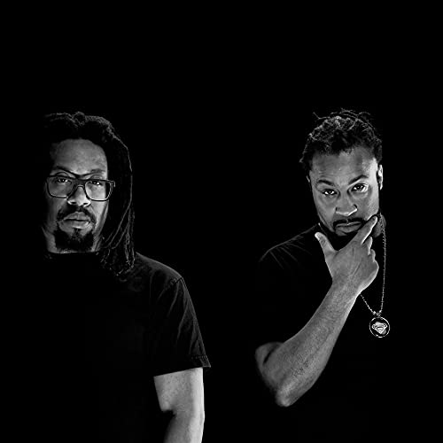 Black and white portrait of two men, Mr. Lif and Akrobatik.