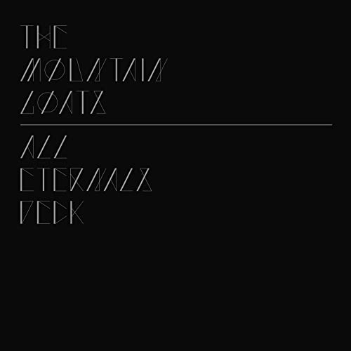 Album cover with stylized, geometric white text on a black background.