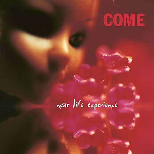 Close-up of face and pink flowers, album cover for “Come - Near Life Experience”.