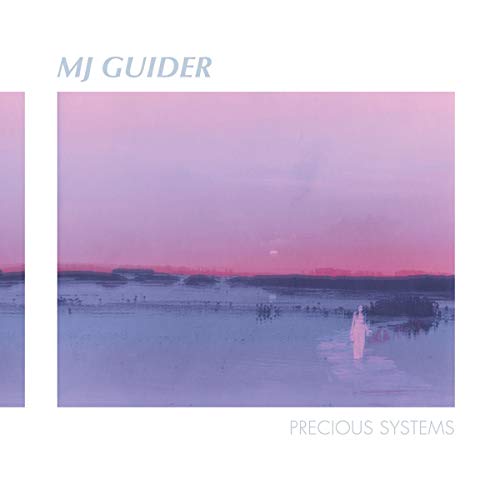 CD cover for “Precious Systems” by MJ Guider, with a pink and purple landscape.